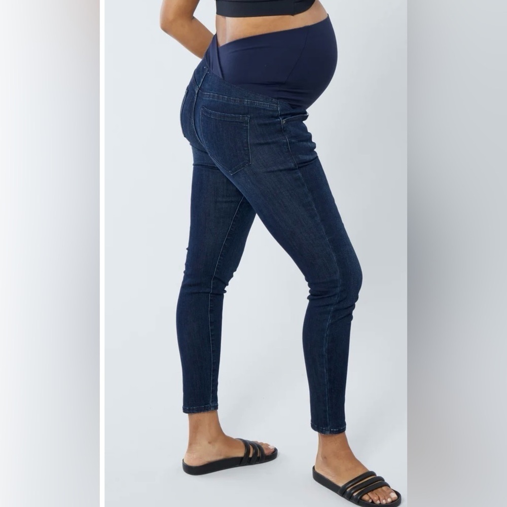Isabel cross back Dark wash maternity Jeans